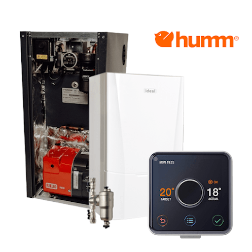 gas and oil boilers with humm logo